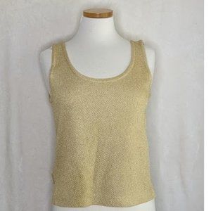 St. John Collection Metallic Gold Sleeveless Tank Size S
